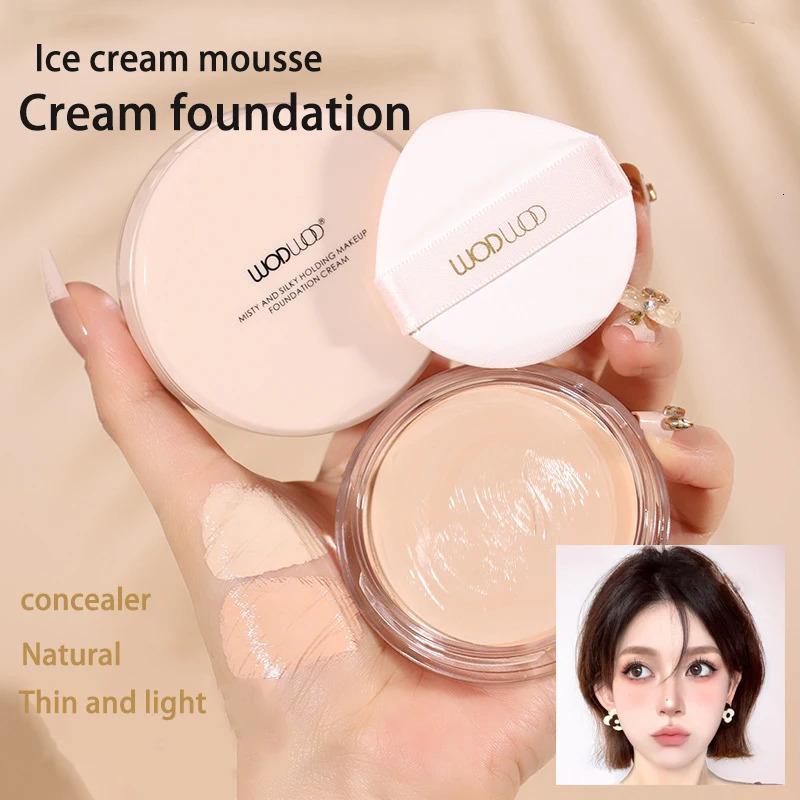 Mousse Foundation Cream Cushion Compact lasting Waterproofing Concealer High Coverage Foundation Korean Makeup Base 250812