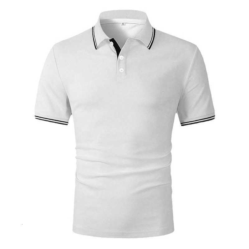 100% Polyester Men Summer Fashion Short Sleeve Polo Shirt Men Sport Lapel Tops Polo Shirt Collar Spell Color Design Polo Shirt XJ250804