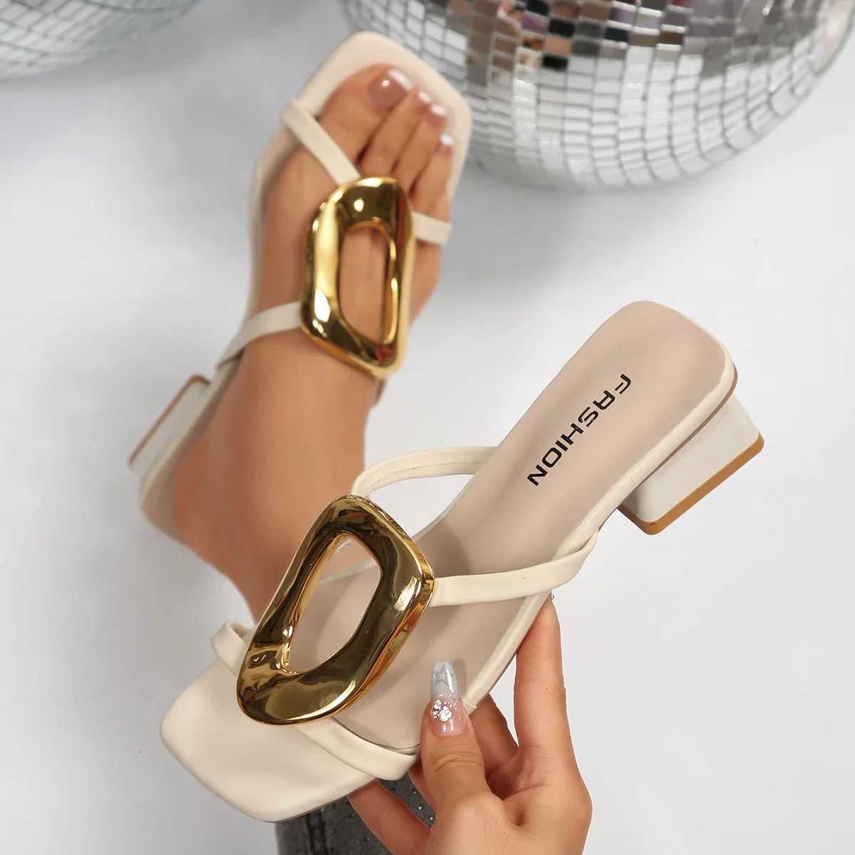 Elegant Women Sandals Sexy Designer Wedding Shoes Medium High Heels Open Toe Luxury Fashion Party Women Shoes Womens Shoes W250814