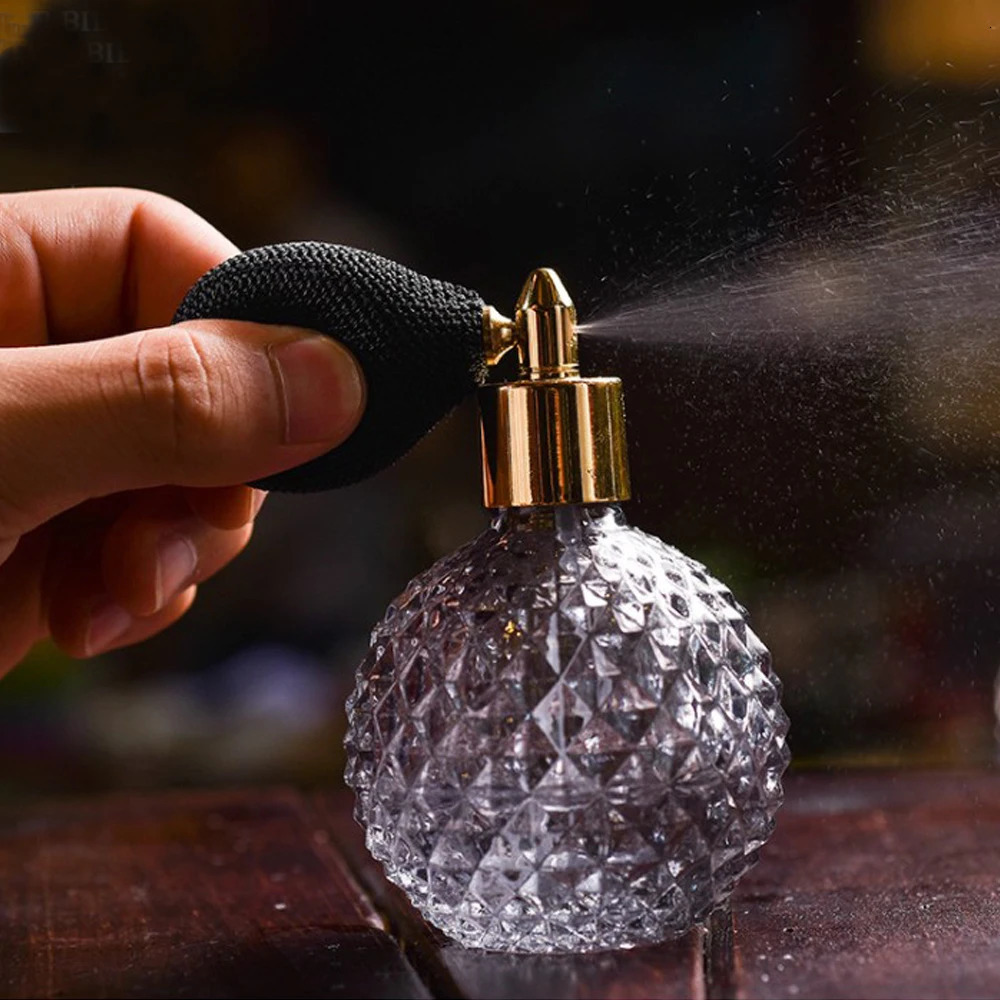 100ml Portable Vintage Crystal Glass Perfume Bottle With Airbag Atomizer Empty Cosmetic Container Mini Refillable Spray Bottles 250813