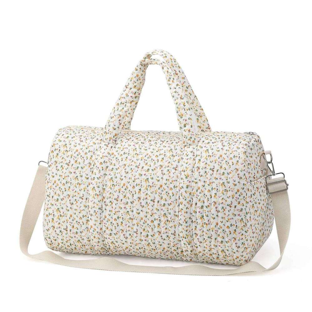 Large Capacity Mommy Travel Tote for Women Baby Diaper Floral Print Multifunctional Crossbody Bag