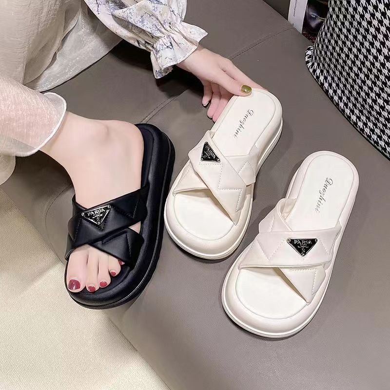 2025 designer slippers Women's Platform Slides - Fairycore Summer Sandals, Thick Sole Fashion Slippers, Non-Slip Outdoor Viral Shoe Free Shipping