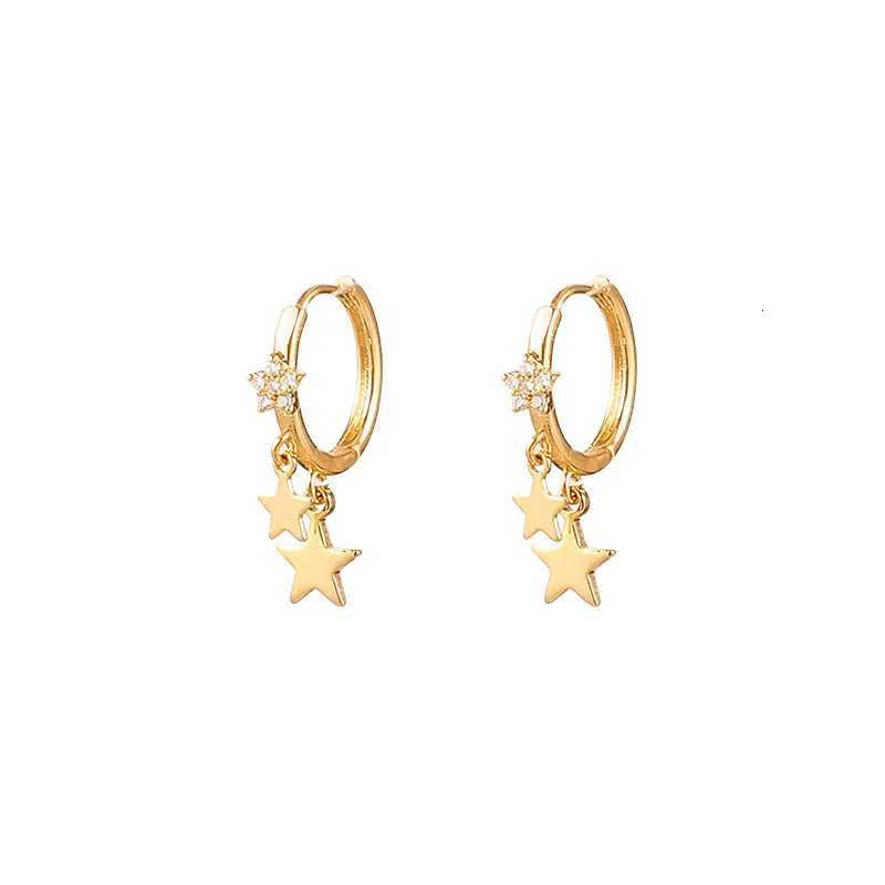Fashion Small Simple Rhinestone Star Ear Buckle Hoop Earrings For Women Punk Cross Moon Sun Earrings Party Jewelry Wholesale XJ250814