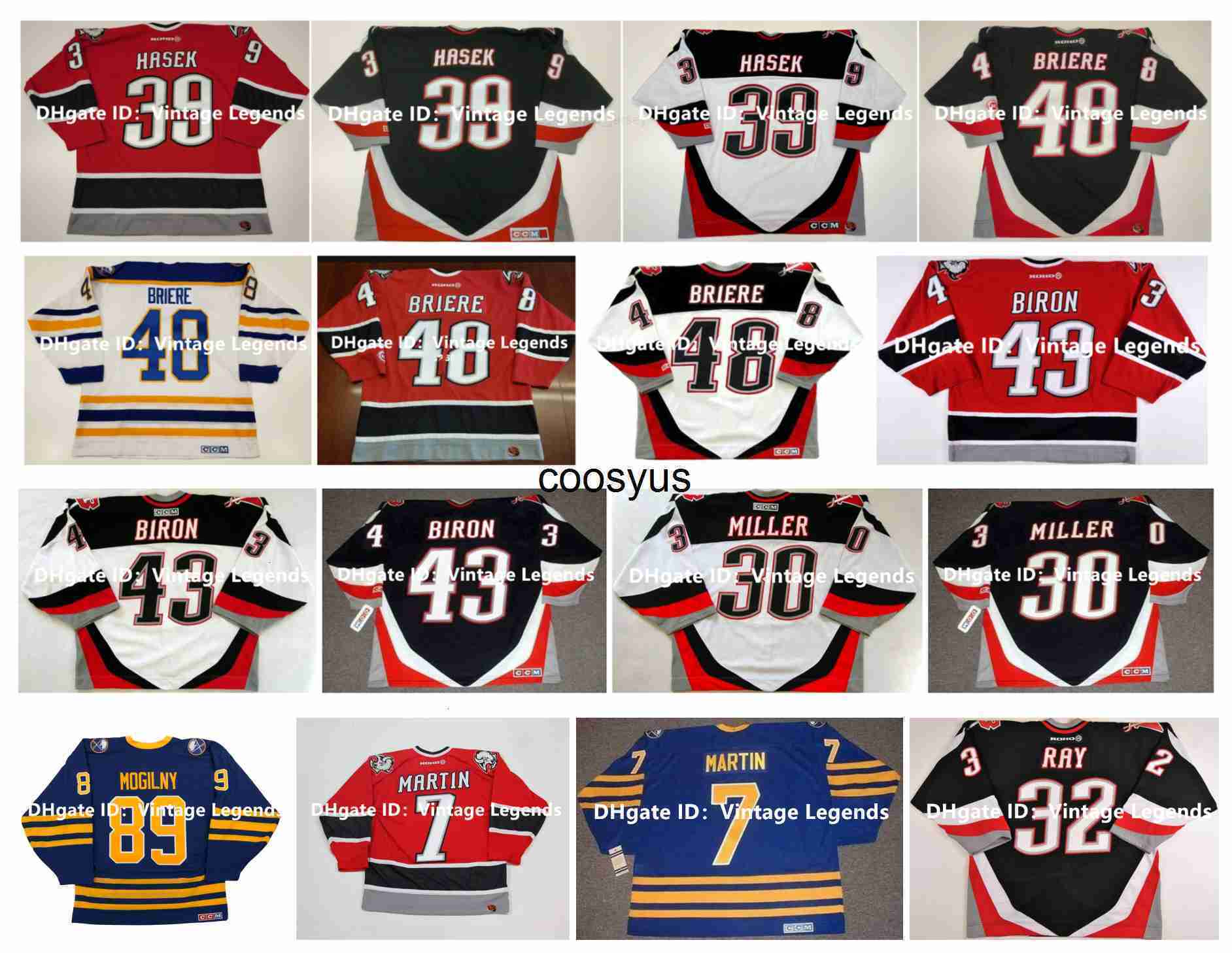 Vintage Koho CCM sabres Hockey Jersey 39 Dominik Hasek 48 Danny Briere 43 Marty Biron 7 Rick Martin 32 ROB RAY 30 Ryan Mil