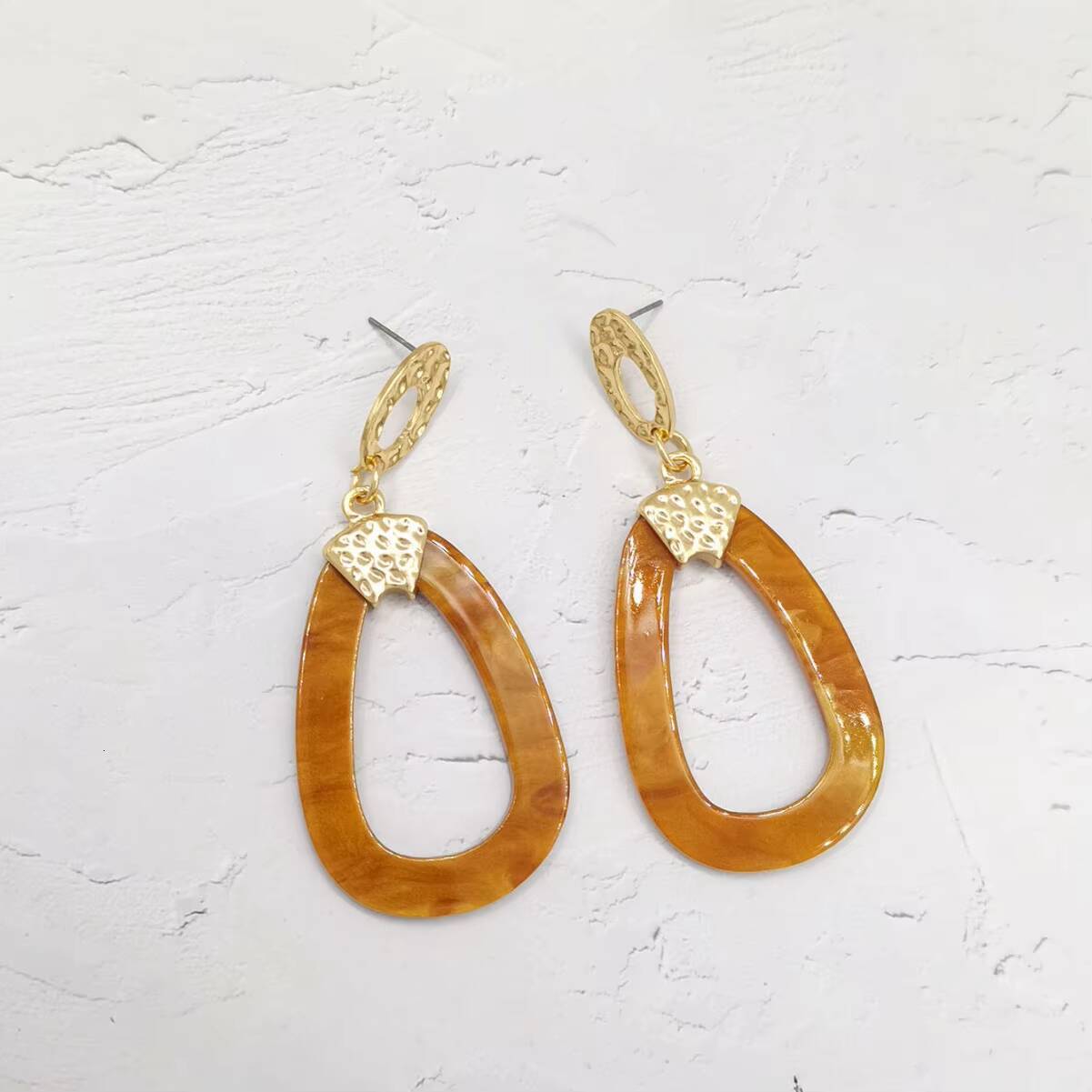 Bohemian Resin Metal Earrings for Women New Cross-Border Jewelry Design