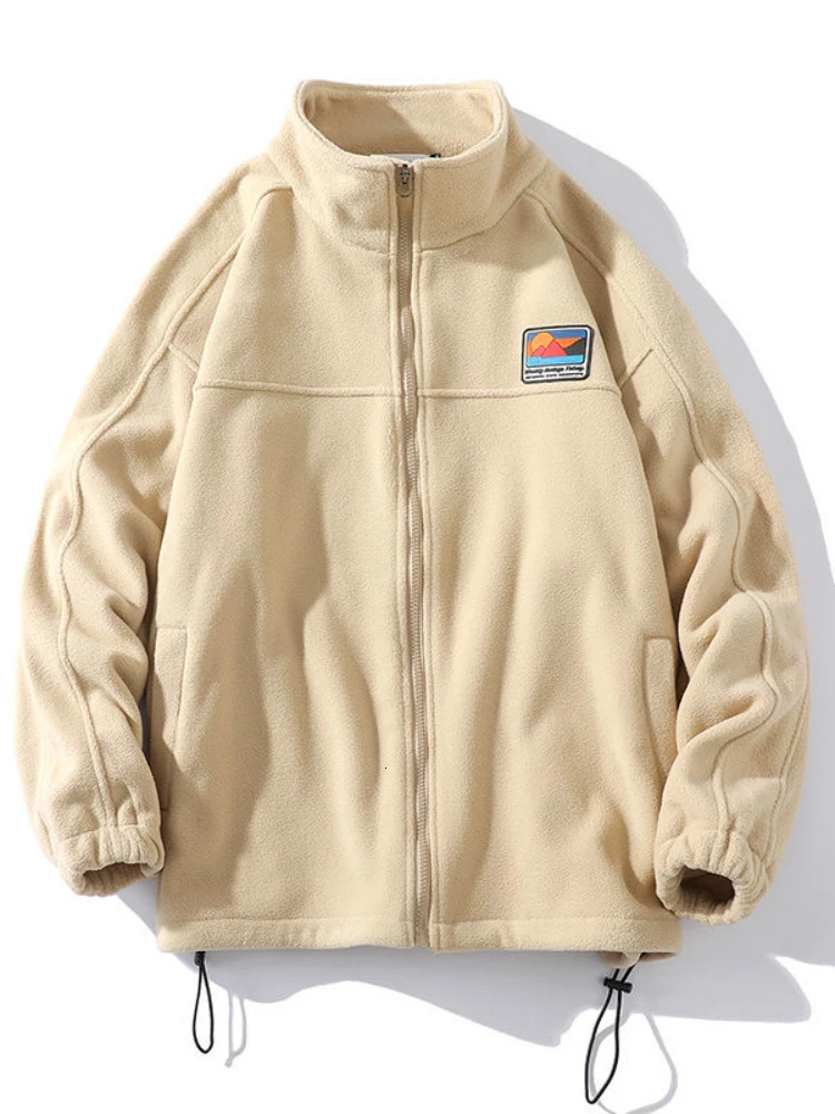 Gmiixder Half-zip Hoodless Sweatshirt Autumn Winter Stand-up Collar Shirt Oversize Velevet Tops Lovers Trend Polar Fleece Jacket 250813