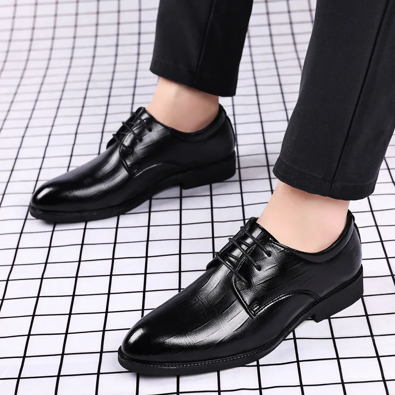Mens Leather Dress Shoes Mens Formal Social Male Shoe Casual Business Pointed Toe Party er Shoes for Men 250814