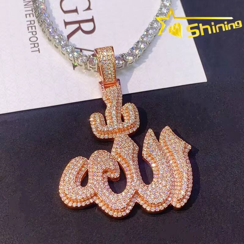 Iced Out Moissanite Hip Hop Jewelry Sterling Silver 925 Pass Diamond Tester Full Diamond Moissanite Pendant for Men