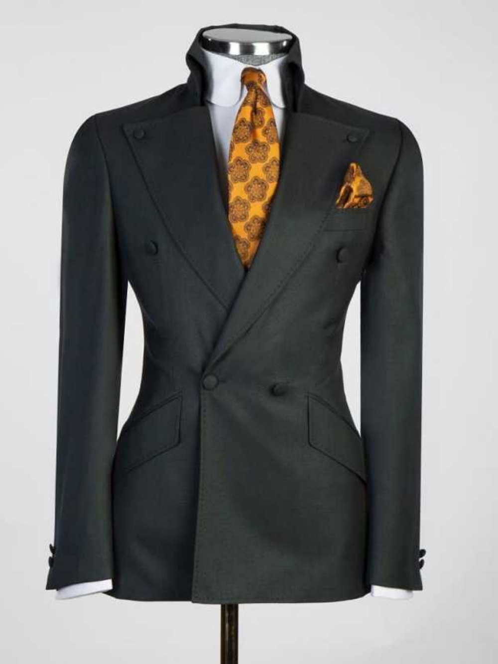 Formal Wedding Tuxedos Peaked Lapel 2 Pcs Jacket Pants Men Suit Classic Fit Double Breasted Evening Party Blazers Customized