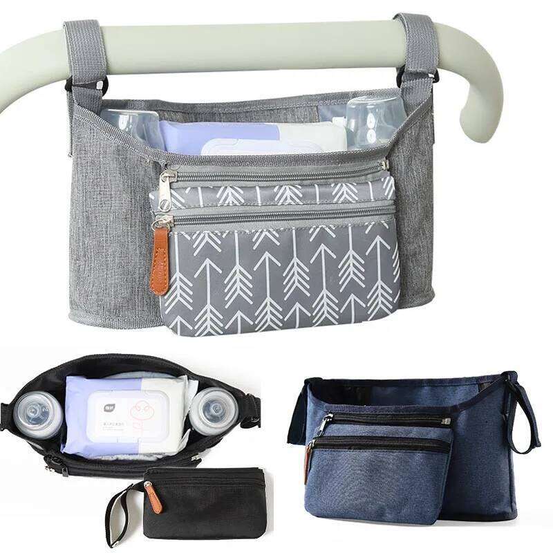 Storage Mommy Large Capacity Travel Hanging Bag Phone Bottle Holder Pram Diaper Bags Baby Stroller Accessories