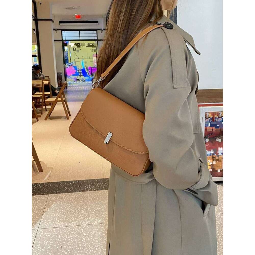 Leather Women's New Versatile Small Square Toe Top Layer Cowhide High-end Feeling Armpit Shoulder Bag 3302