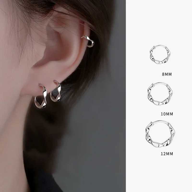 925 Sterling Silver Geometric Waves Mobius Hoop Earrings for Women Fine Jewelry Allergy Minimalist Accessories XJ250814