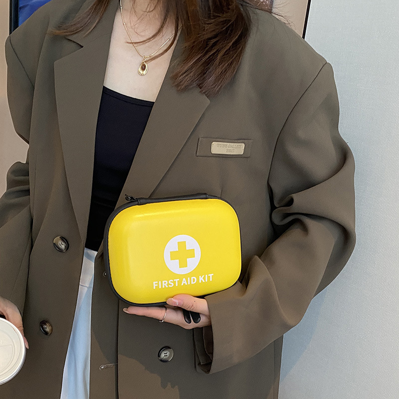 Household Car Portable First Aid Medicine Box Storage Outdoor Emergency Kit PU Medical Bag