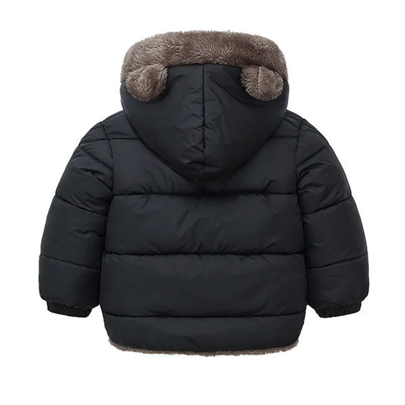 Boys Girls Thick Jackets Winter Kids Padded Fleece Warm Coats Children Hooded Cotton Outerwear Kids Clothes Cashmere Snowsuit 250813