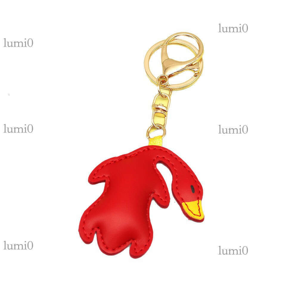 Creative Roast Leather Bag Cartoon Animal Duck Personalized Couple Car Keychain Pendant