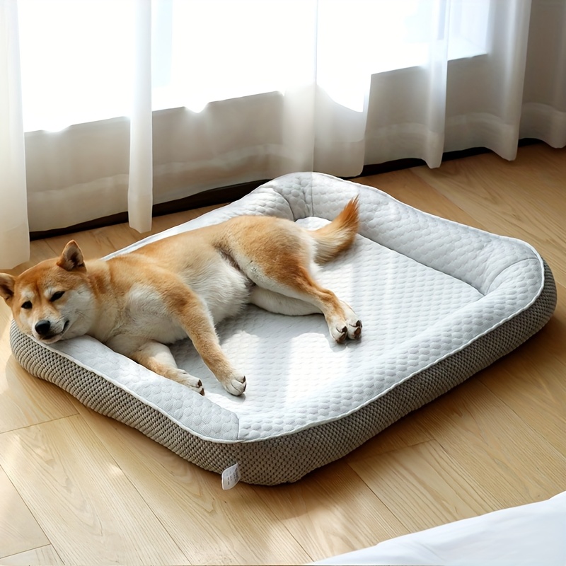 All Season Washable Dog Cat Cool Surface Bed Detachable Waterproof Pet Mattress with Pillow Edge Custom for Small/Medium/Large Pets Easy Clean Home De