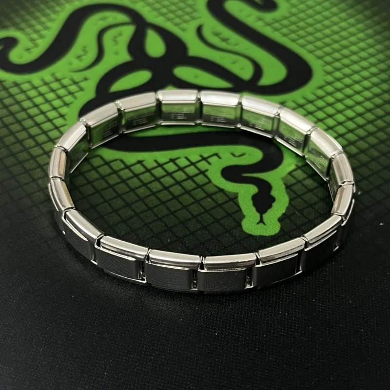 Italian Elastic Charm Bracelet 9mm Width Stainless Steel Bangle Fashion Womens Jewelry DIY Making Wholesale 250812