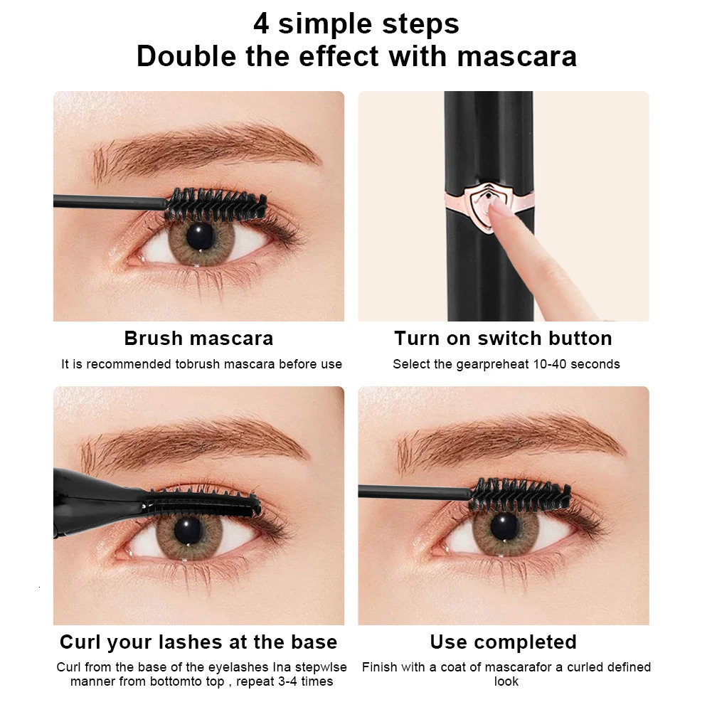 Portable Eyelash Curler USB Rechargeable Quick Heating Natural Curl Eyelash Curler for Quick Natural Curling Eye Lashes 250813