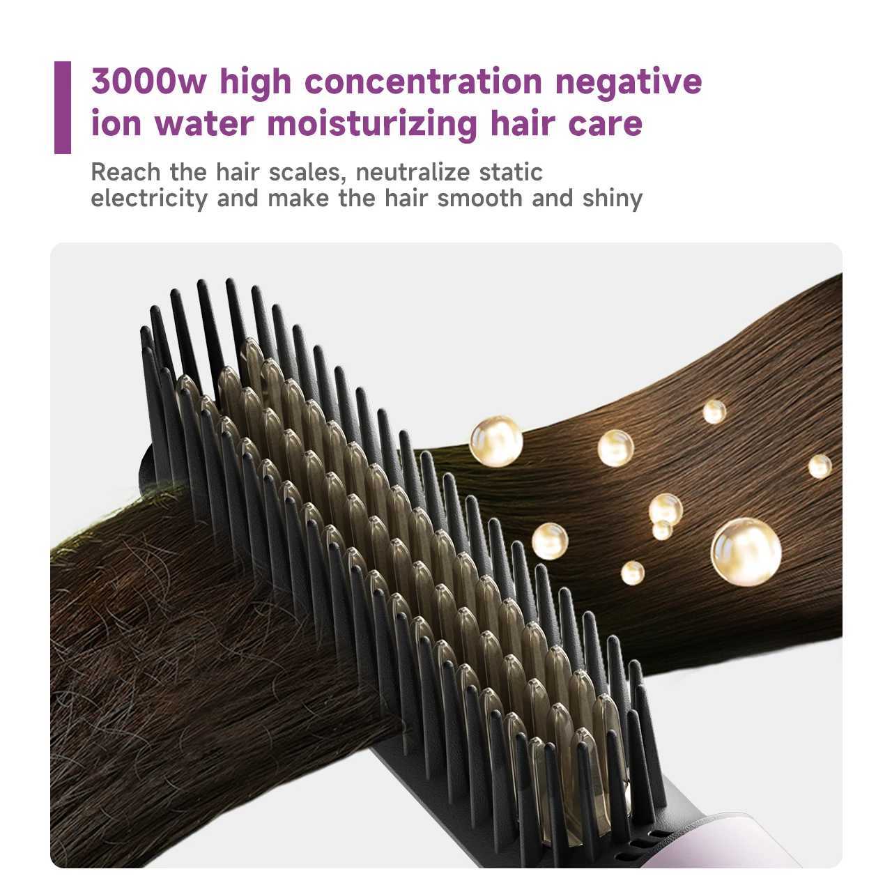 Professional Hair Straightener Comb-3000W Negative Ion 3 Temperature Settings PTC Fast Heating Essential Oil Coating for Frizz-Free W250814