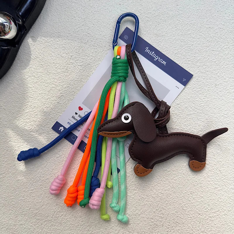 Multi Colored Hand Woven Rope Pu Sausage Puppy Bag Pendant High Leather Universal Mens And Womens Mobile Phone Pendant 250811