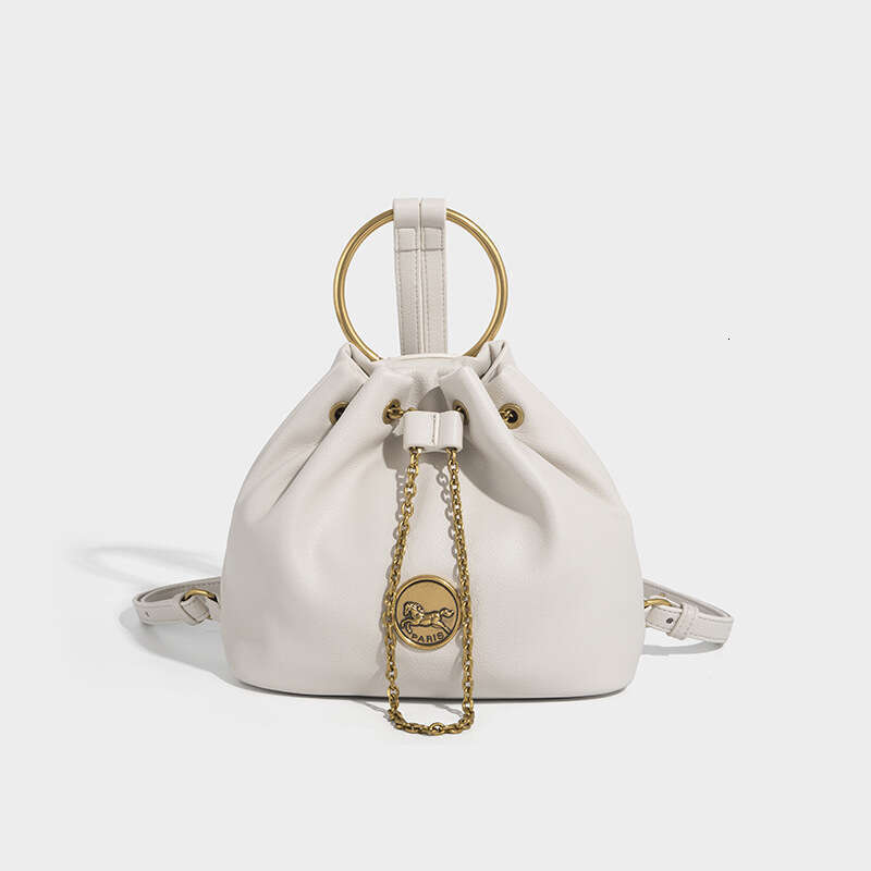 Designer Bucket Bag Circular Drawstring Backpack 2025 New Women's Fashion Chain Bags Simple Commuter
