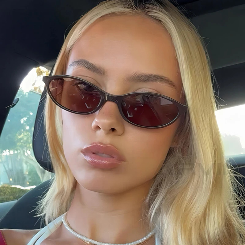 Sexy Small Oval Womens Sunglasses 2025 Fashion Black Brown Sun Glasses Ladies Shades Trends Summer Unique Eyewear Men 250804