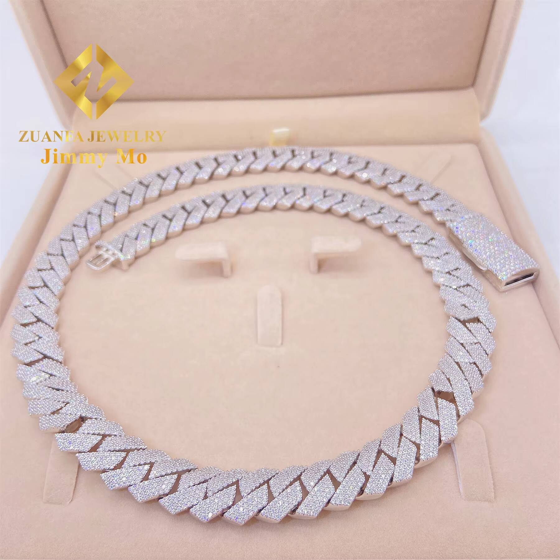 Best Selling 15mm 18mm S925 Iced Out Man Hip Hop Jewelry GRA Certificates Pass Diamond Tester VVS1 Moissanite Cuban Link Chain