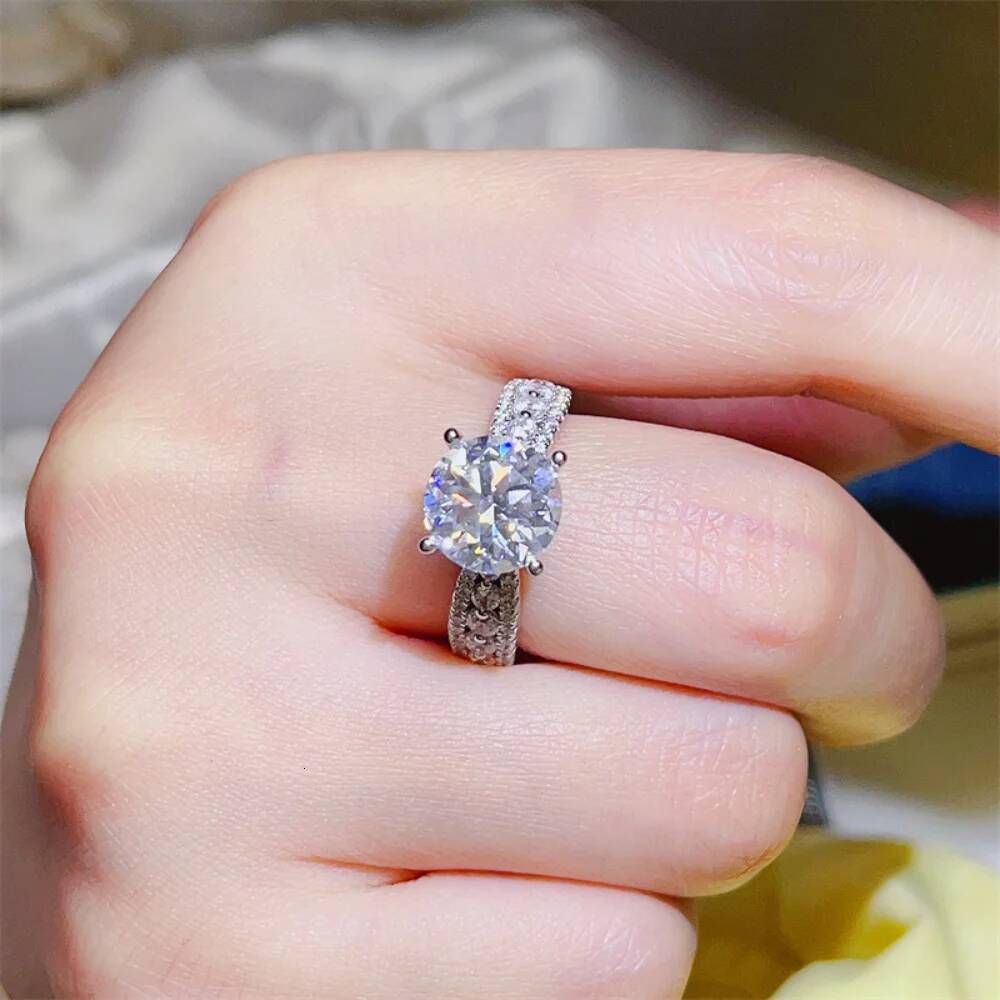 NKHOG 3CT Real Moissanite Rings For Women Men 925 Sterling Silver Wedding Engagement Band Plated No Fade D VVS1 Fine Jewelry GRA