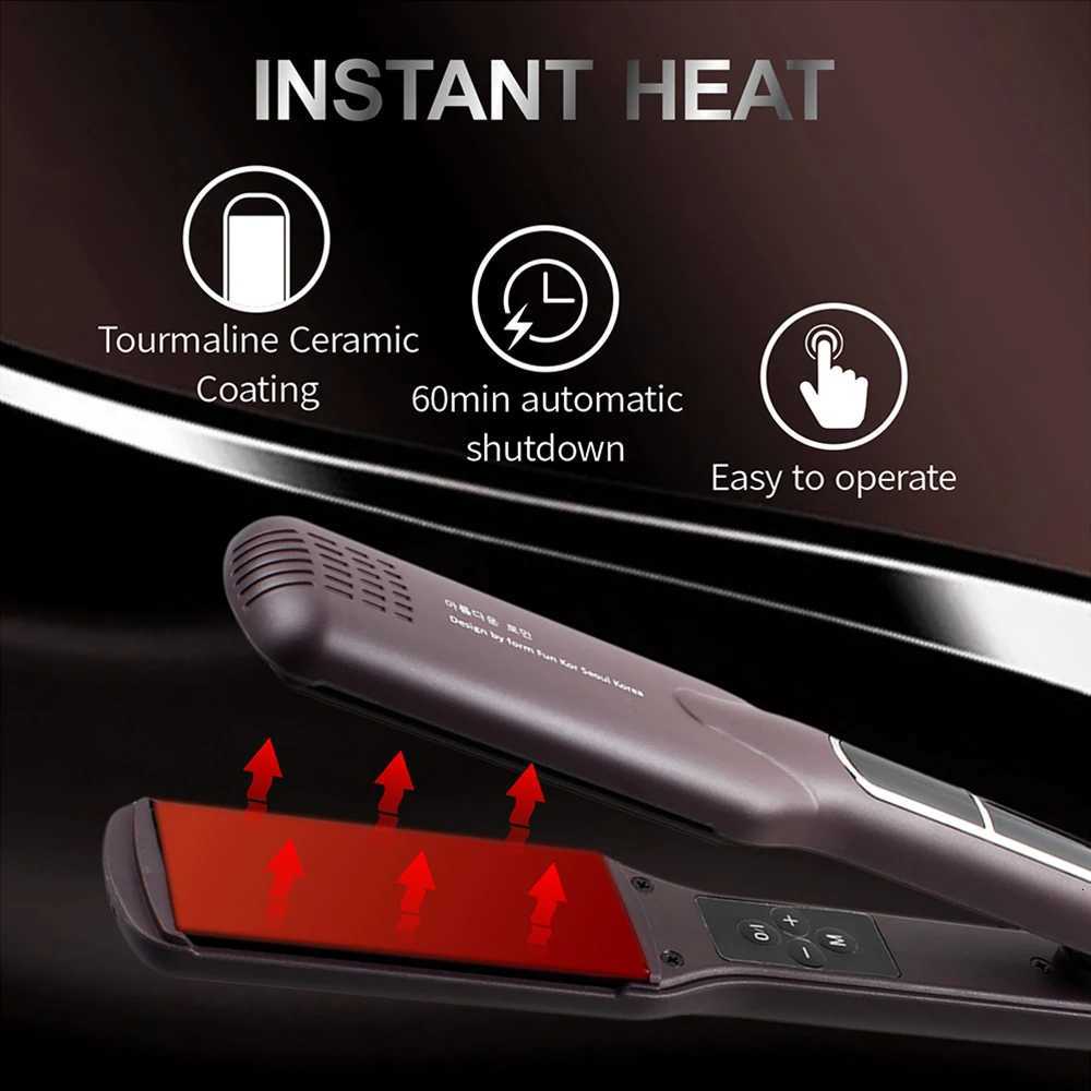 Professional Hair Straightener Curler Wide Plate Ceramic Hair Flat Irons Keratin Treatment 230 MCH Fast Heating Salon Styler W250814