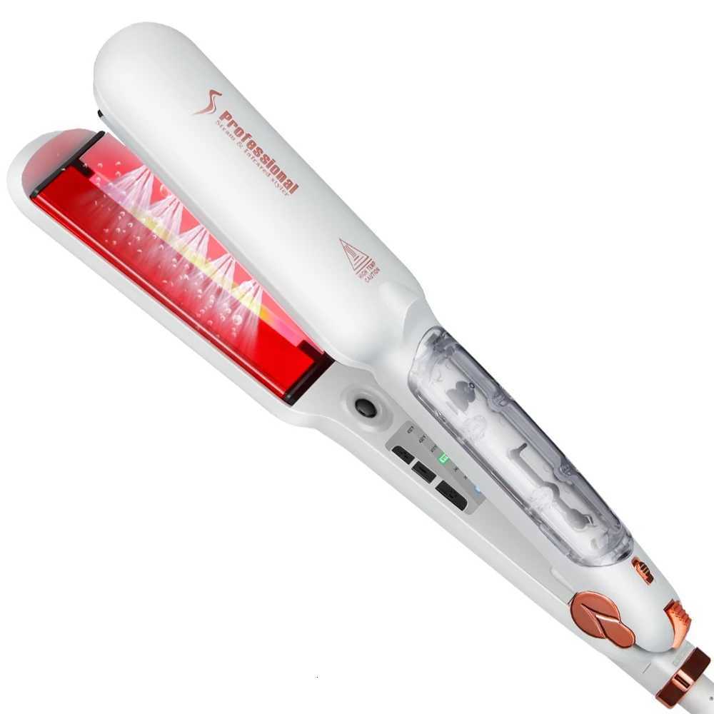 Professional Hair Straightener Steam Infrared Ceramic Hair Flat Iron 450F Smooth Frizz Hair Styling Tool Dual Voltage W250814