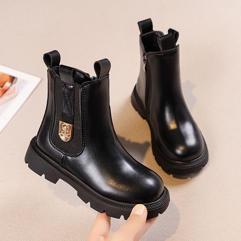 Winter Girls Boots Kids Shoes Girl Fall Fashion Toddler Boots British Child Winter Warm Waterproof Kidsnest Boy Ankle Boots Sizes US9C-US4Y