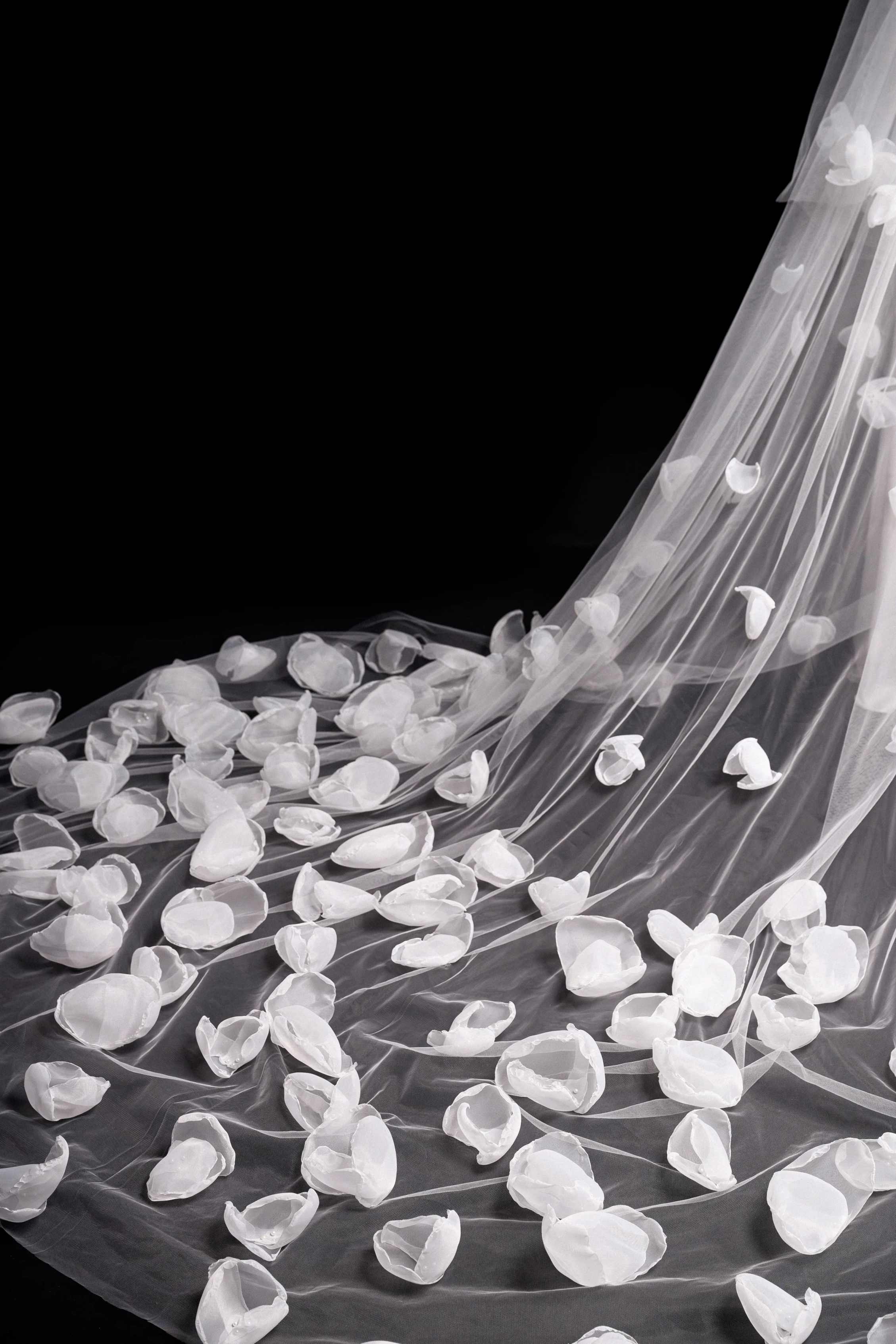 Elegant Bridal Veils Two Layer 3M Long Cathedral Veils 3D Appliques With Comb Wedding Accessories Velos De Novia