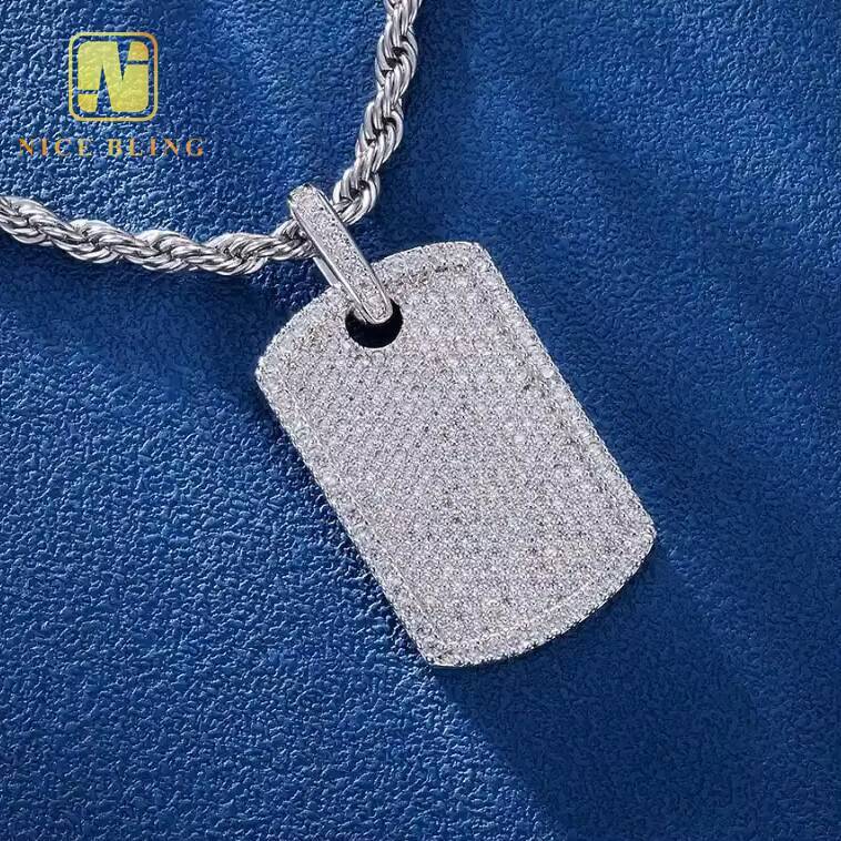 Ready to Ship Custom Hip Hop Moissanite Jewelry Pendant 925 Sterling Silver Iced Out VVS Moissanite Diamond Pendant