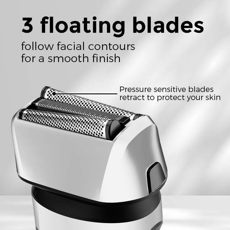 New IPX waterproof reciprocating razor with intelligent digital display electric floating aluminum foil blade