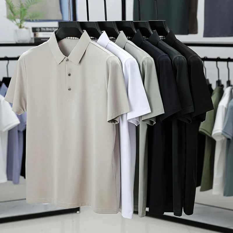 BROWON Brand 2025 Summer Plain Men Polo Shirt Soft Short-sleeved Polo Tee Shirt Ice Silk Breathable Business Tshirt for Men XJ250804