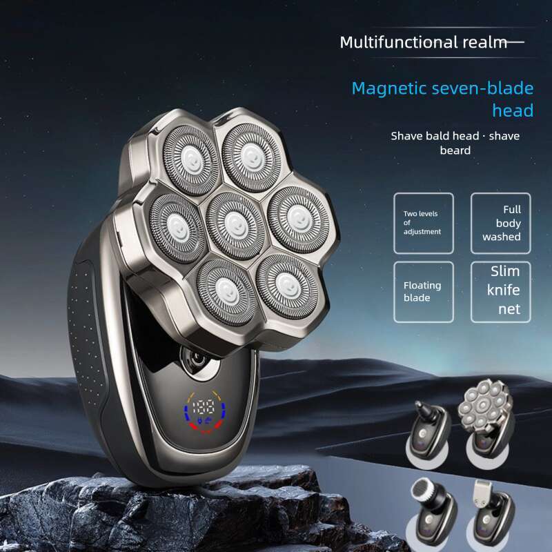 Electric high-power ultra-clean rechargeable whole body washable men's bald shaver