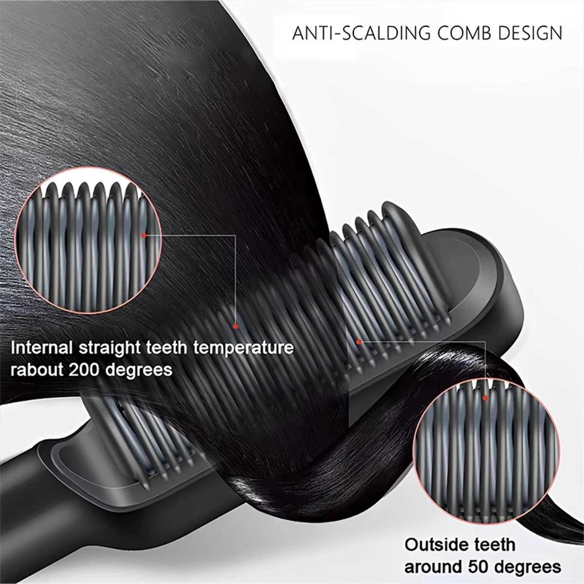 Hair Straightener Professional Quick Heated Electric Hot Comb Hair Straightener Personal Care Multifunctional Hair Styling Brush W250814