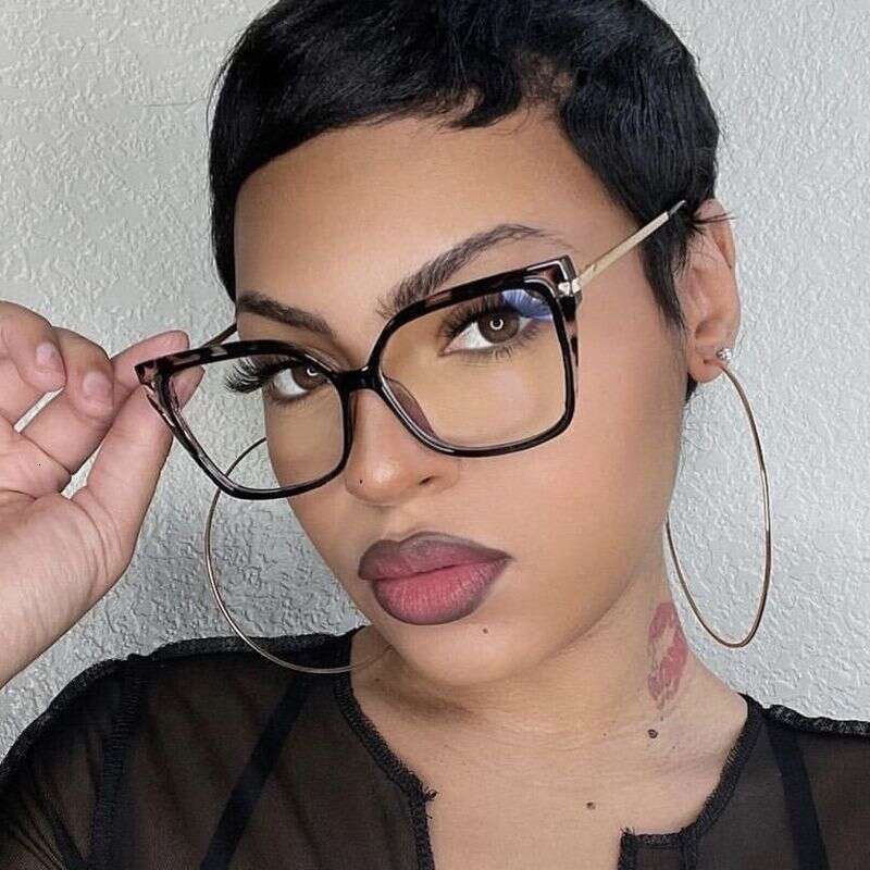 Square flat new women's anti-blue light ins eyeglasses frames for photos