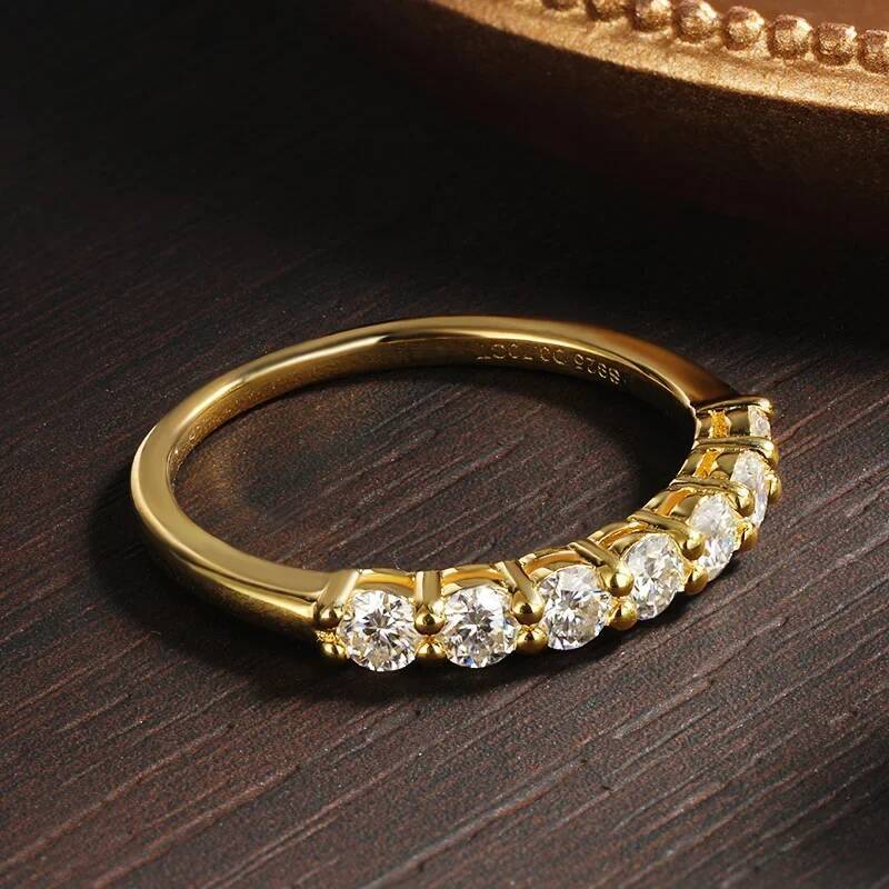 KNOBSPIN D VVS1 Moissanite Rings GRA Certified Lab Grow Diamond Solid 925 Sterling Silver 18k Stackable Wedding Rings for Women