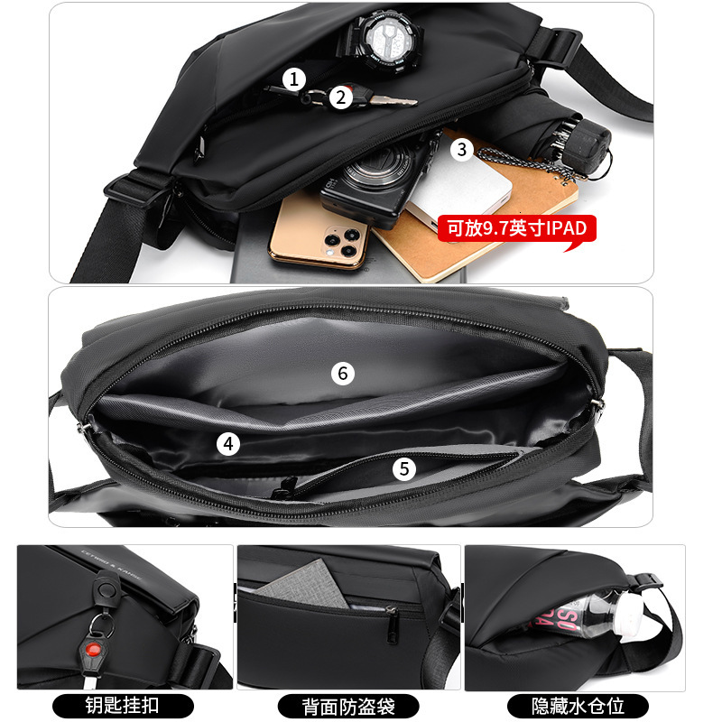 Luxury Brand Designer Bag Waterproof Crossbody Bag For Men 2025 Cycling Functional Work Bag Oxford Cloth Fashion Men's Chest Bag Commuter Shoulde