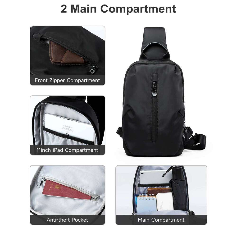 MOYYI Simple Fashion Waterproof Nylon Man Sling Best Lightweight Crossbody Chest Women Sport Travel One Shoulder Bag