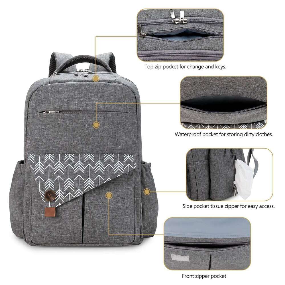 Backpack, Baby Bag, Multifunctional Water-Travel Large Diaper Bag Backpack