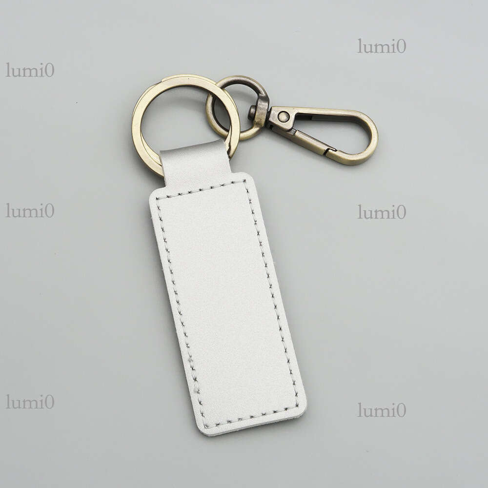 PU Leather Keychain Double-Sided Stitching Printable Bag Pendant Business Small Gift