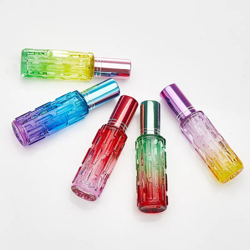 1Pcs 10ml Colorful Square Glass Perfume Bottle Thick Mini Fragrance Cosmetic Packaging Spray Bottles Refillable Glass Vials 250813