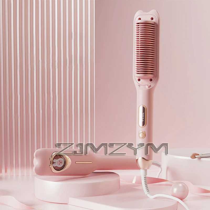 Hot Comb Straightener Hair Brush Hot Comb Electric Straightening Comb Curling Iron Hair Brush For Styling Fast Heating W250814