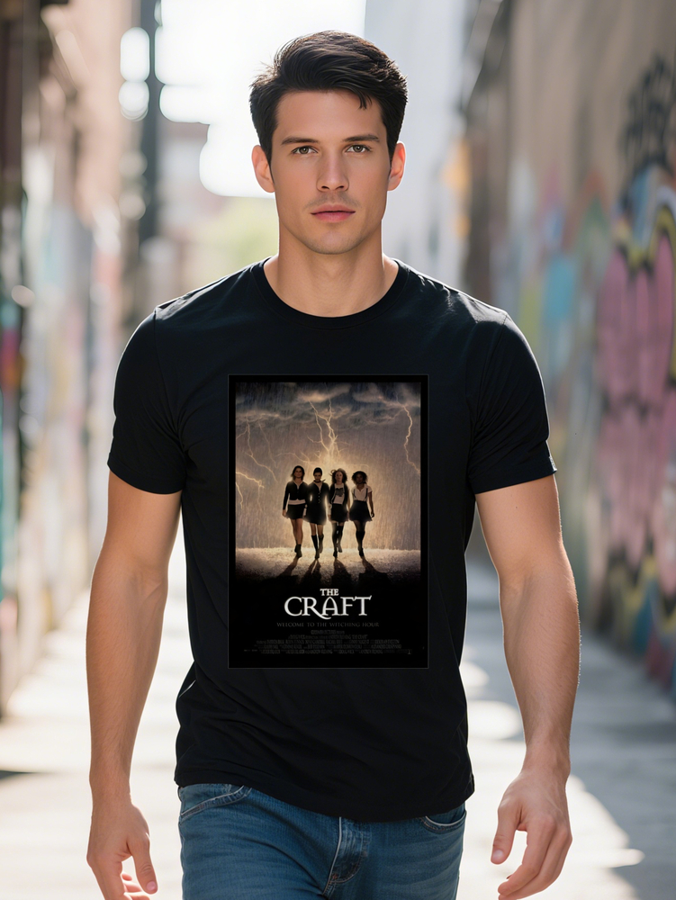 Black Men's Casual Crew Neck T-Shirt The Craft Movie Print Graphic Tee Lightning Character Design Summer