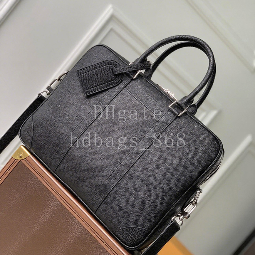 Mirror quality Designer bag Men Briefcase PM Size Luxury Shoulder bag Fashion Calfskin Leather Crossbody bag 36.5cm With box MLV02A2