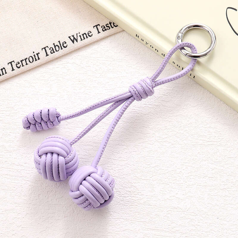 Bag charms New Two-tone Leather charm Rope Women Ball Sweet Versatile Bag Pendant Women's Phone Decoration