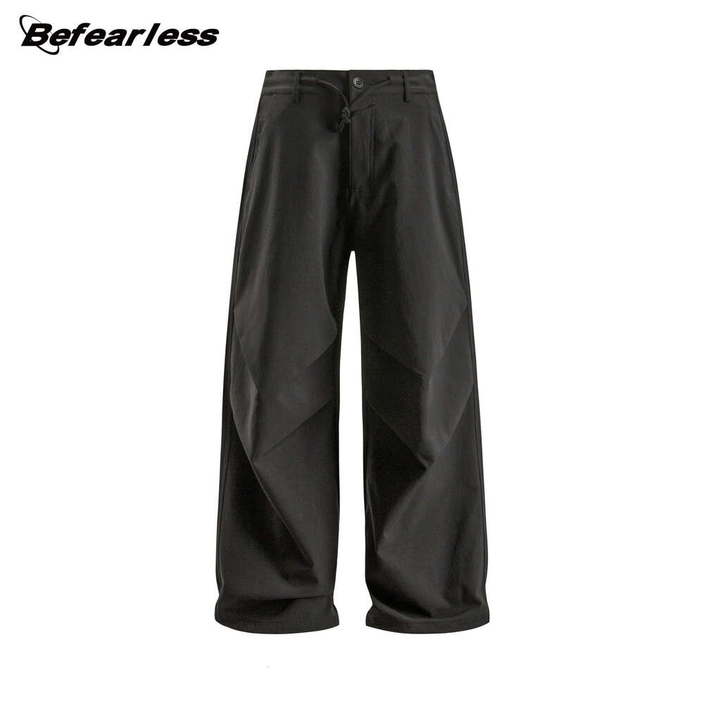 American Style Paratrooper Wrinkle Unisex Trendy Loose Straight Wide-Leg Casual Long Pants B5