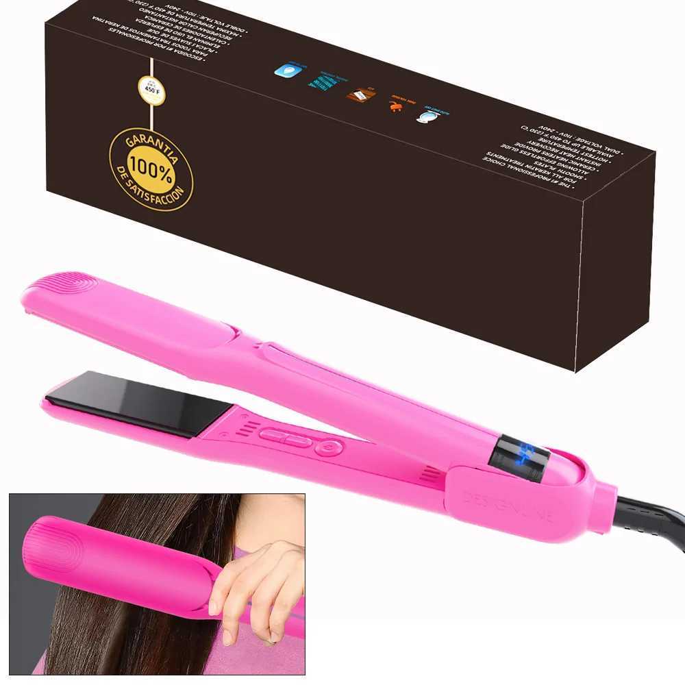 New Infrared Hair Straightener Unique Rose Professional Titanium Flat Iron with LED Display Instant Heating Curling Iron W250814